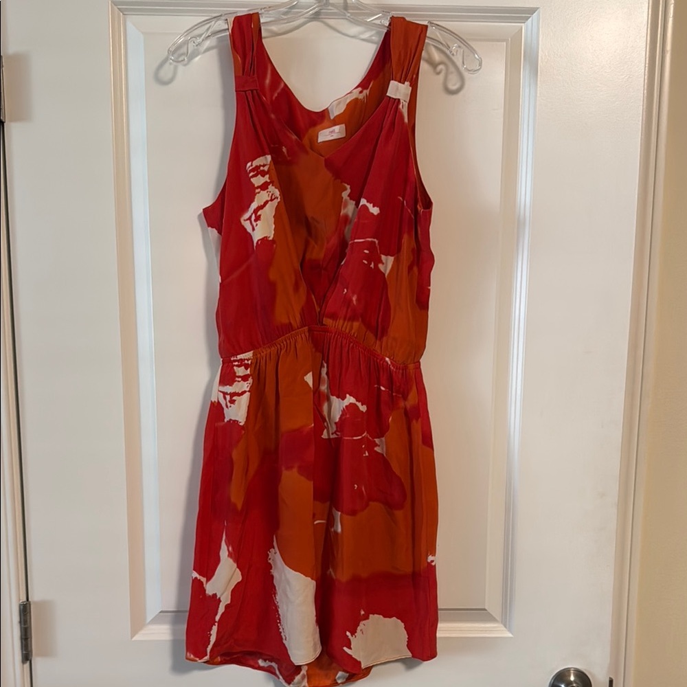 Red and Orange Sleeveless Dress